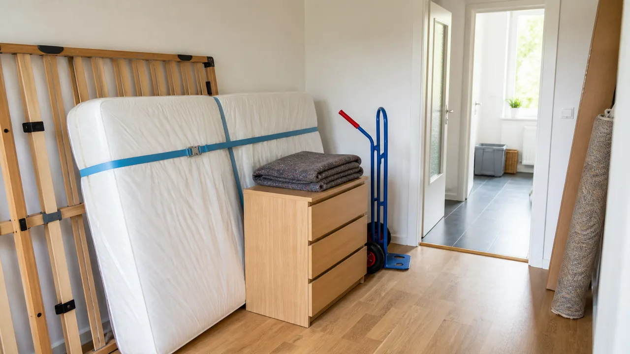 Matratze und Möbel ordentlich für die Entsorgung in Osnabrück vorbereitet